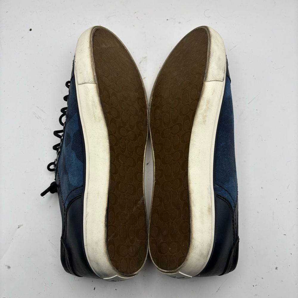 Coach Men's Blue Leather Sneakers Size 7.5 - Picture 6 of 8